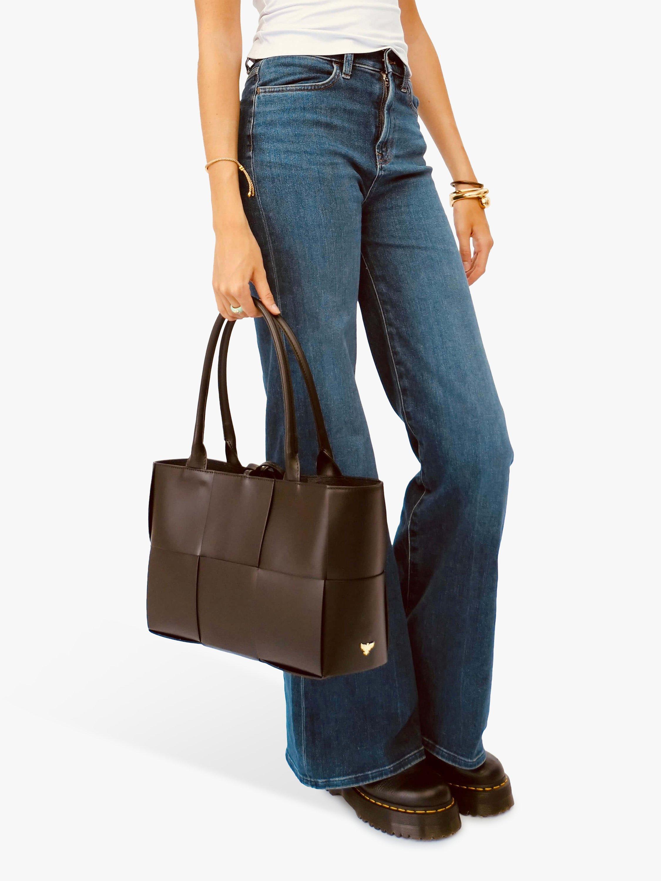 Product image 4 of 4, which shows Apatchy London The Tori Leather Tote Bag, Black