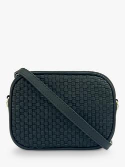 Apatchy London The Penelope Woven Leather Camera Bag, Black