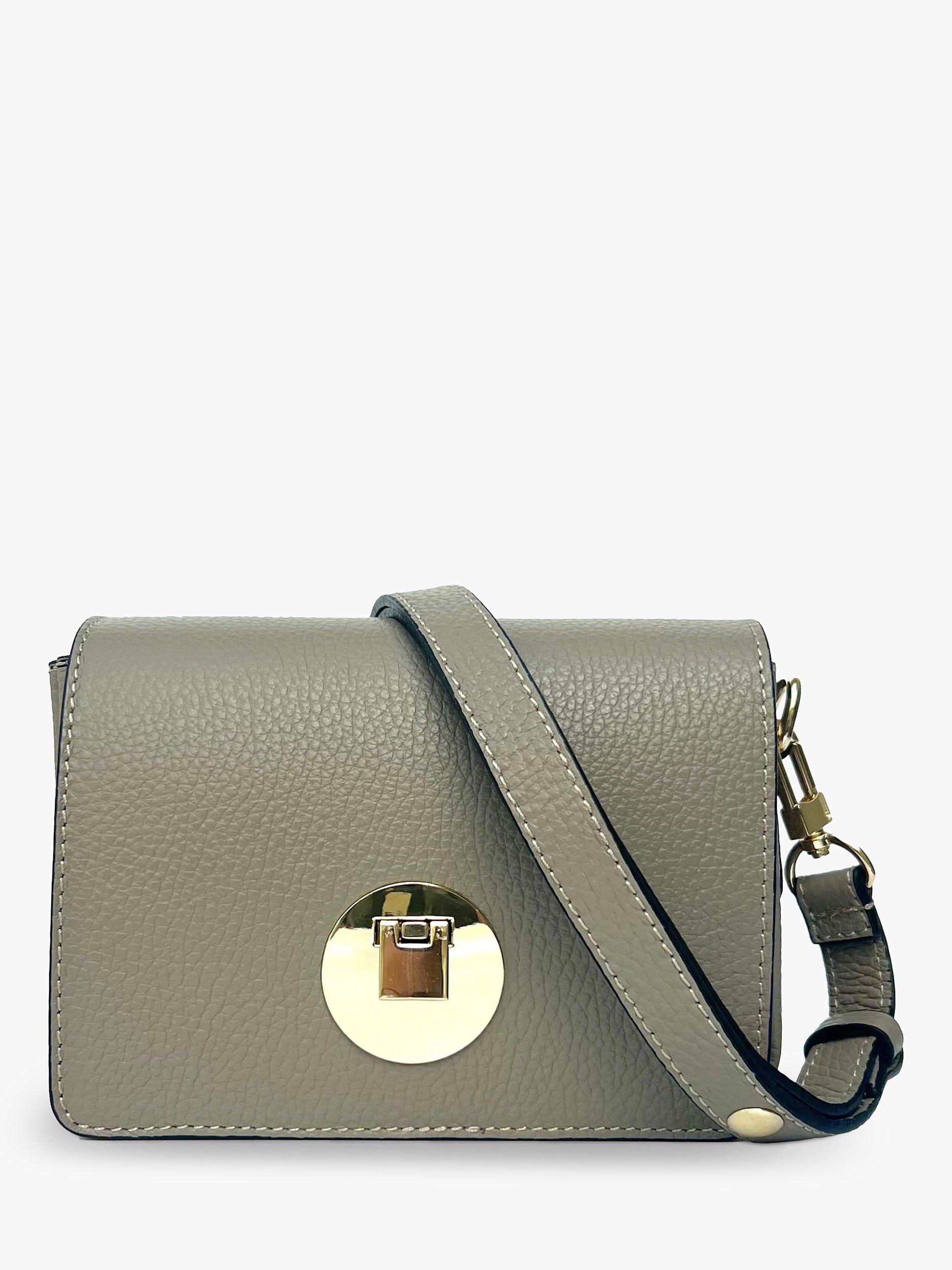 Apatchy London The Newbury Leather Crossbody Bag, Mushroom