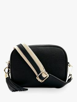 Apatchy London Leather & Canvas Stray Crossbody Bag, Black, Black