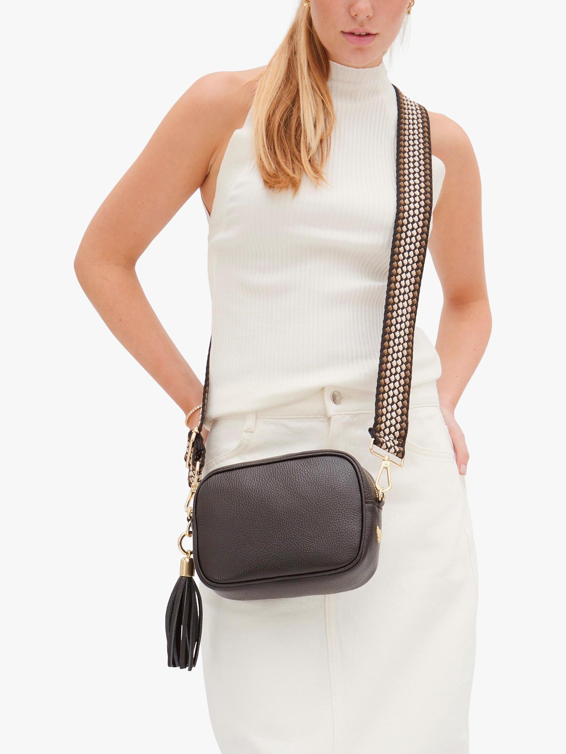 Product image 5 of 5, which shows Apatchy London Dots Strap Leather Crossbody Bag, Black/Multi