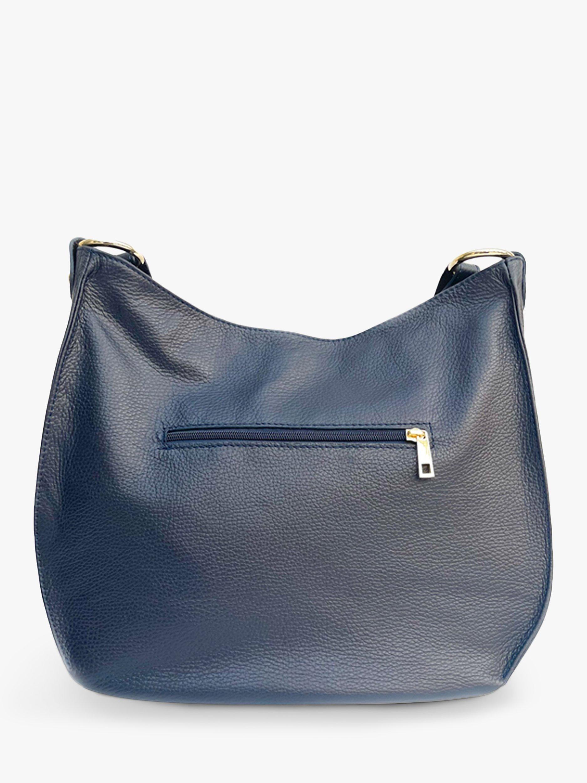 Besso Blue Leather slouchy shoulder bag outlet with gold studded detailing