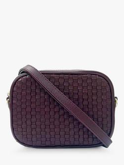 Apatchy London The Penelope Woven Leather Camera Bag, Port