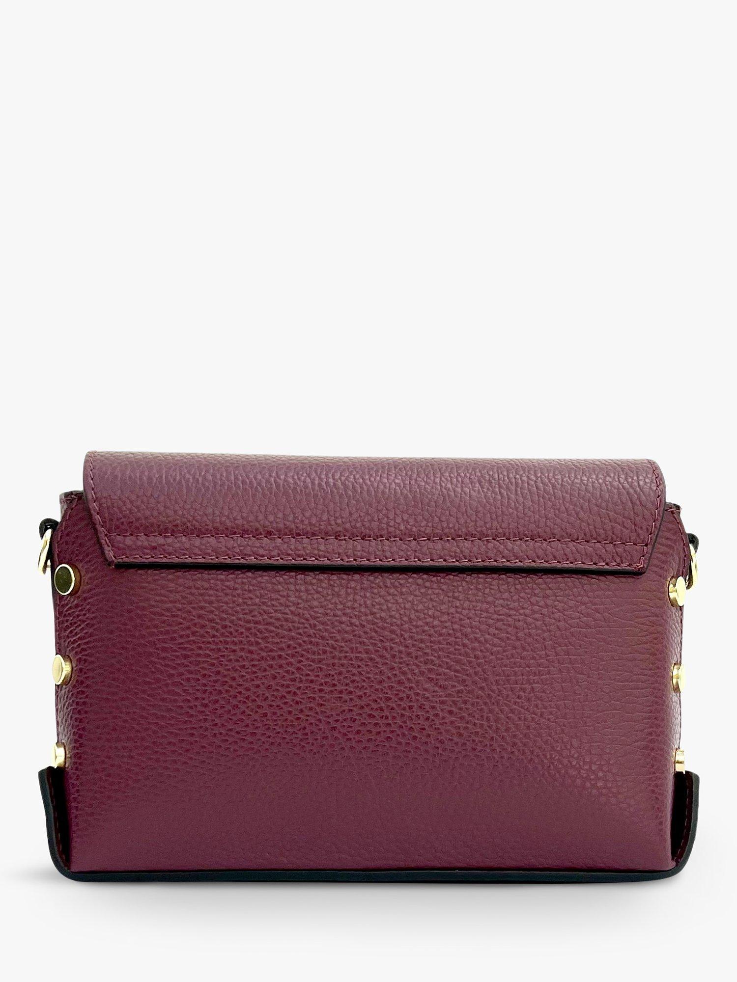 Product image 3 of 4, which shows Apatchy London The Bloxsome Leather Crossbody Bag, Plum