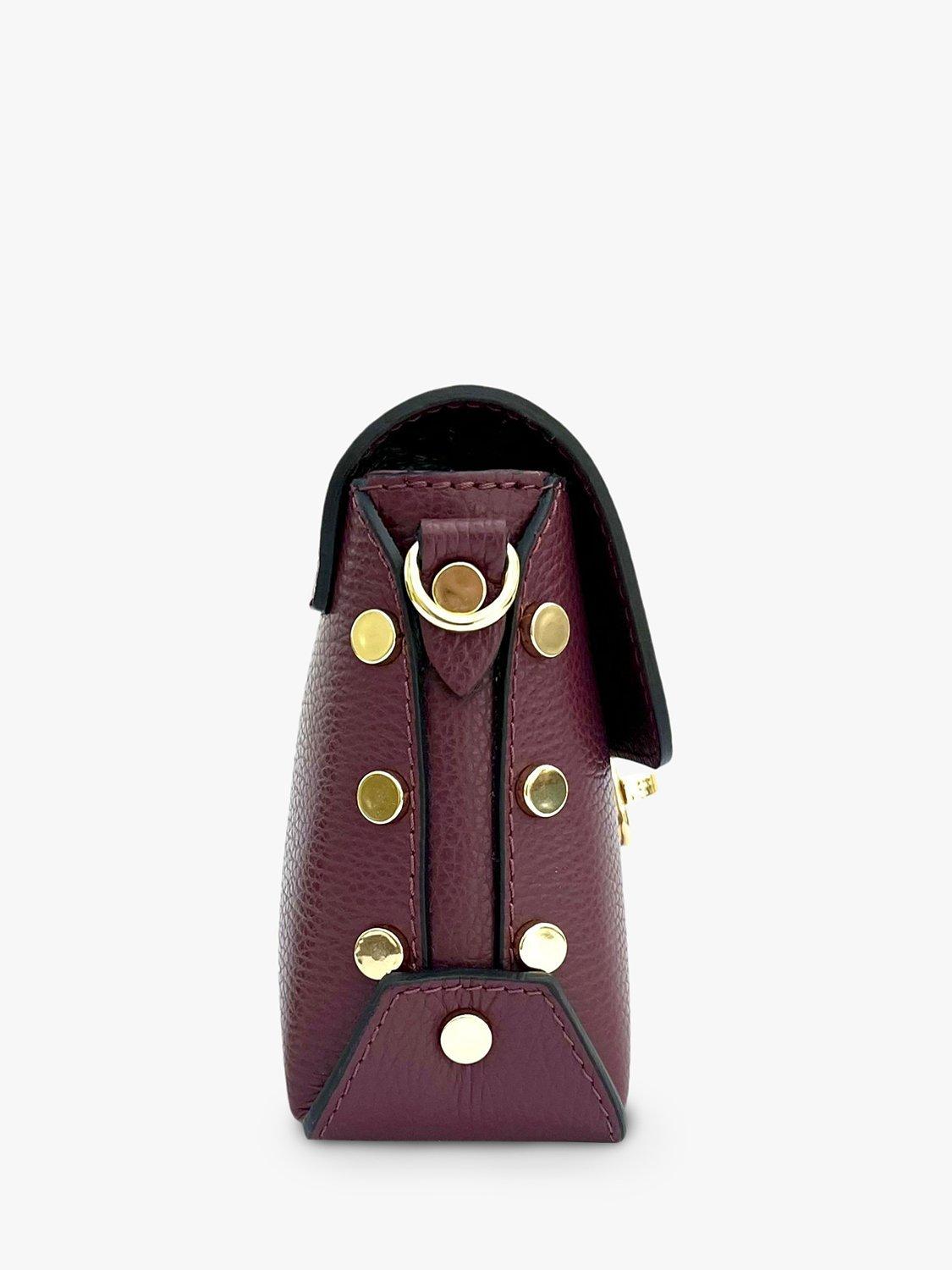 Product image 4 of 4, which shows Apatchy London The Bloxsome Leather Crossbody Bag, Plum