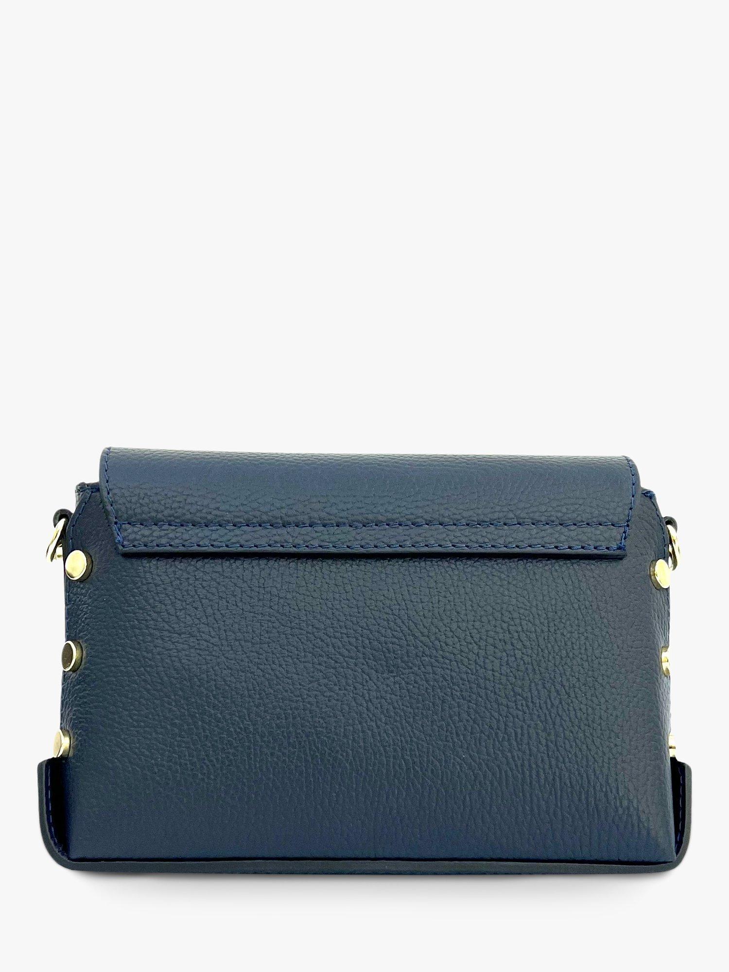 Product image 3 of 4, which shows Apatchy London The Bloxsome Leather Crossbody Bag, Navy