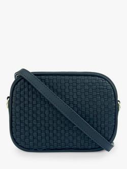 Apatchy London The Penelope Woven Leather Camera Bag, Navy