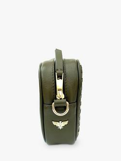Apatchy London The Penelope Woven Leather Camera Bag - view 2, Olive Green