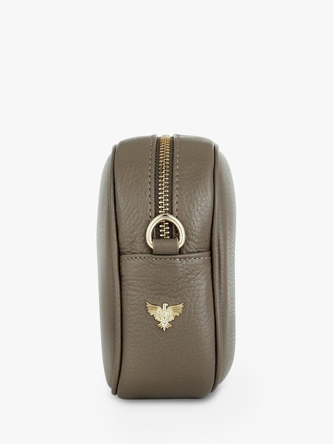 Product image 2 of 4, which shows Apatchy London Stripe Strap Leather Crossbody Bag, Latte/Multi