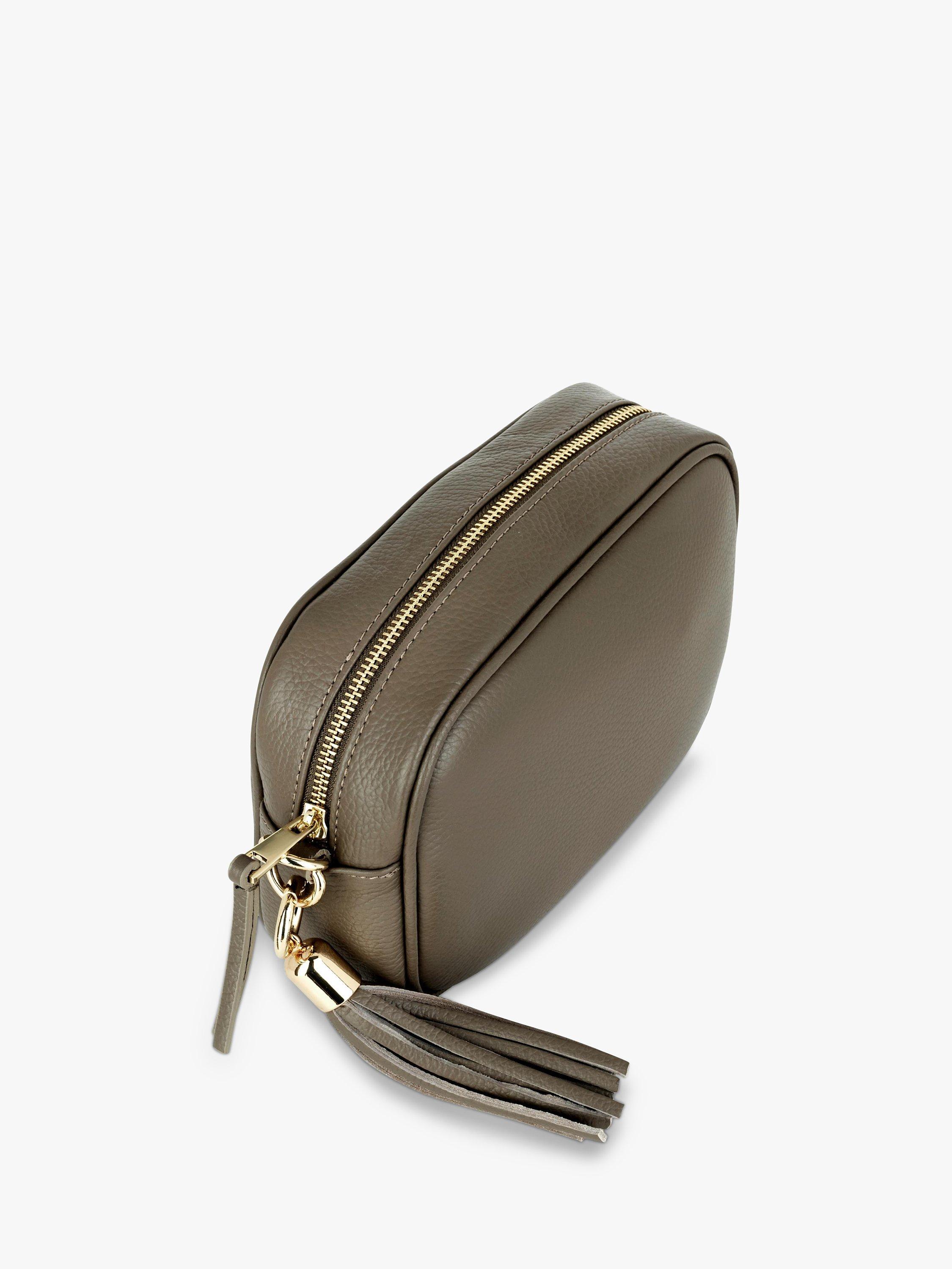 Product image 3 of 4, which shows Apatchy London Stripe Strap Leather Crossbody Bag, Latte/Multi
