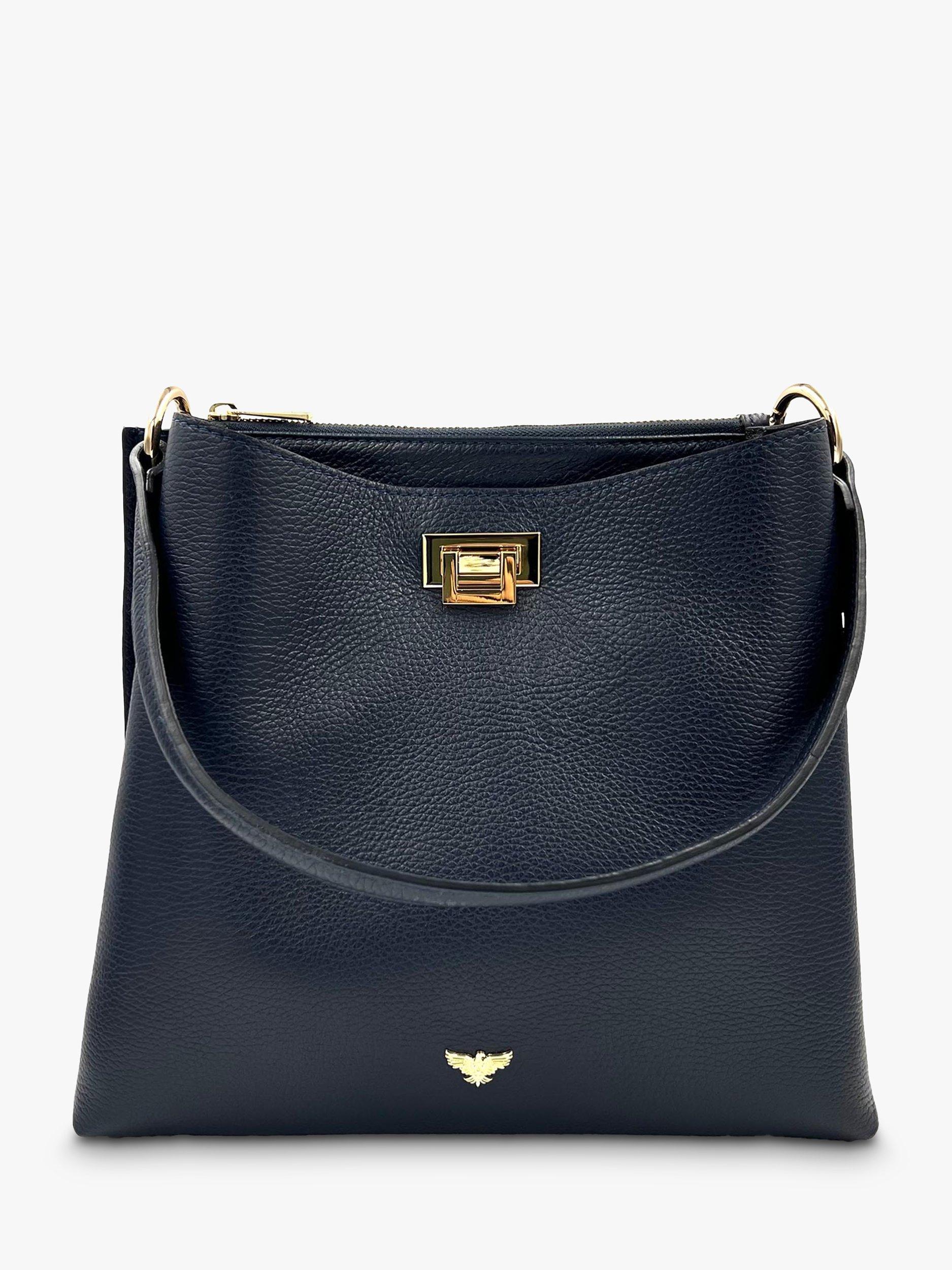 Apatchy Leather Tote Bag, Navy