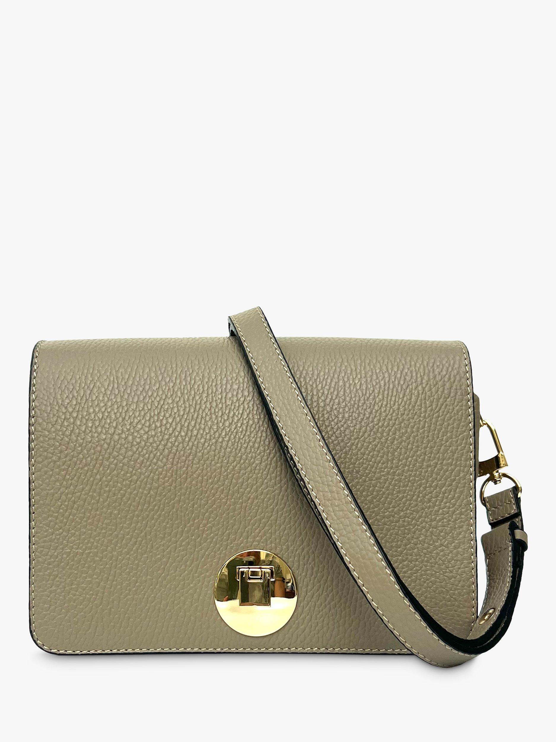 Apatchy London The Newbury Maxi Leather Cross Body Bag, Mushroom