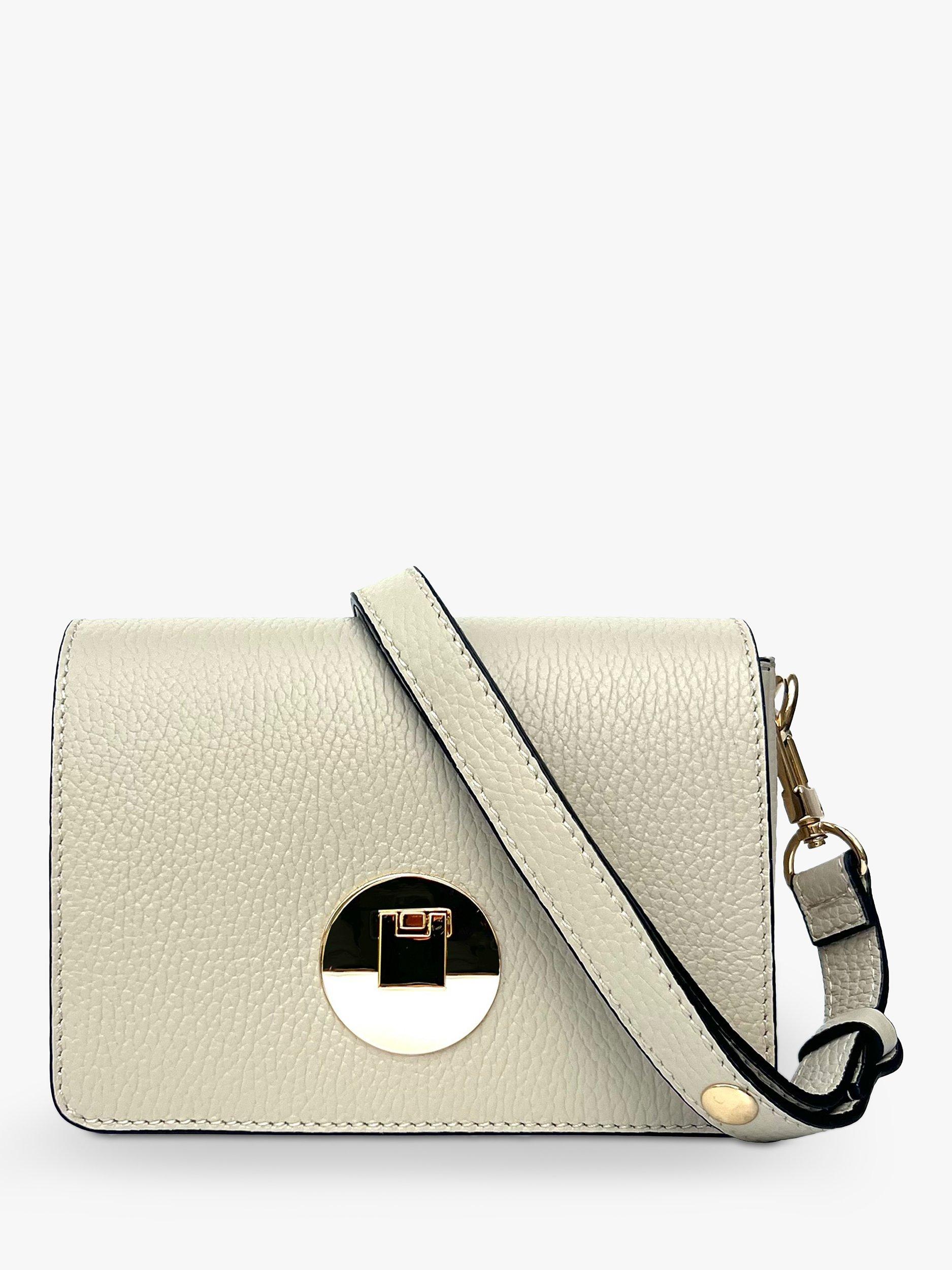 Apatchy London The Newbury Leather Crossbody Bag, Stone