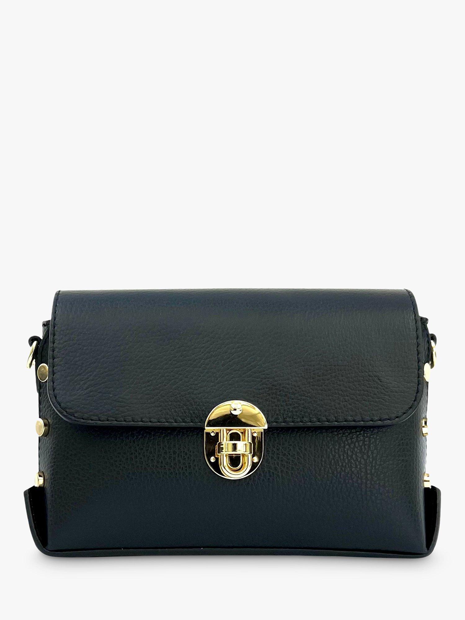Product image 2 of 4, which shows Apatchy London The Bloxsome Leather Crossbody Bag, Black