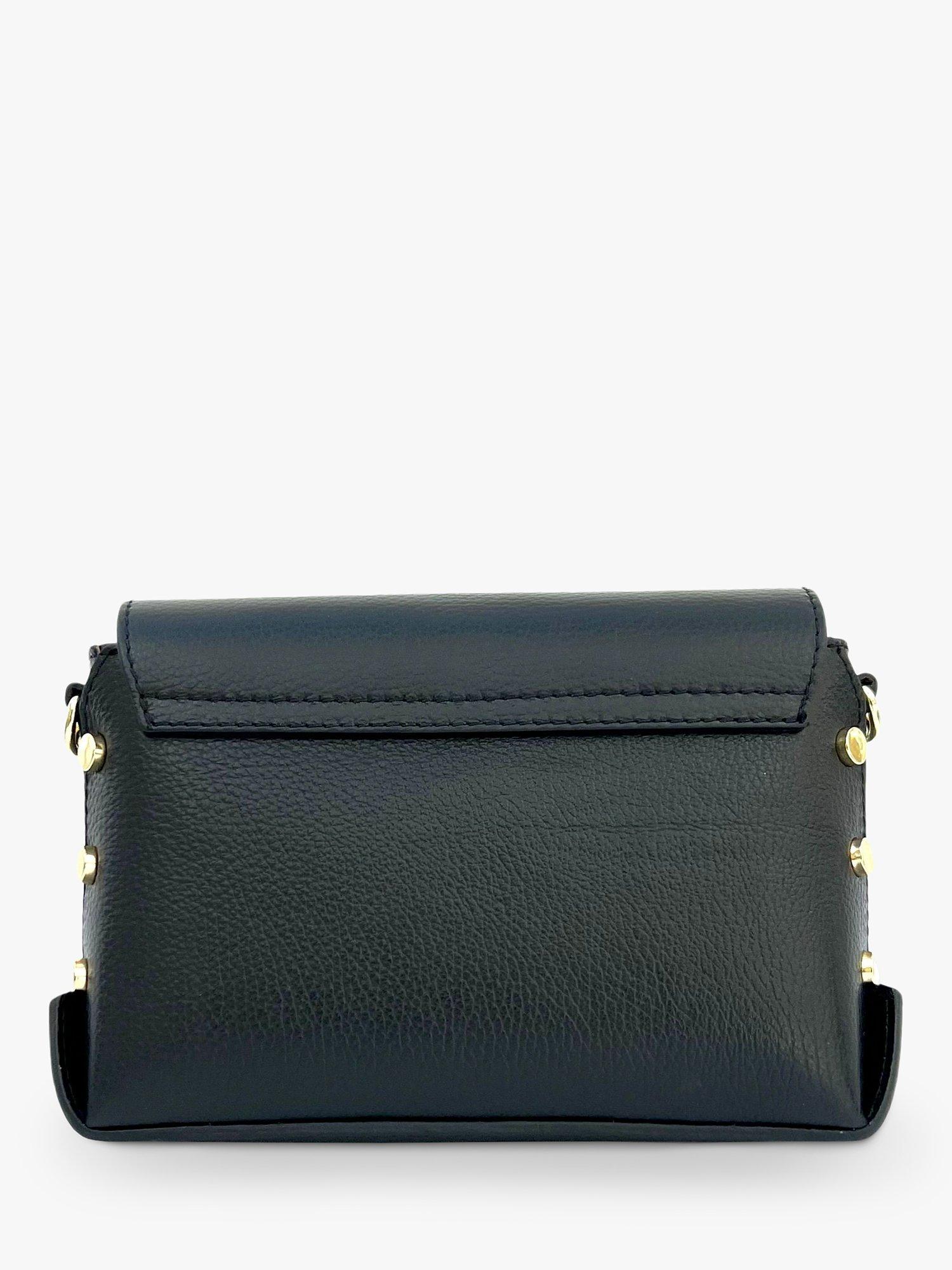 Product image 3 of 4, which shows Apatchy London The Bloxsome Leather Crossbody Bag, Black