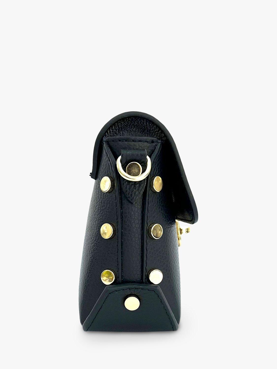 Product image 4 of 4, which shows Apatchy London The Bloxsome Leather Crossbody Bag, Black