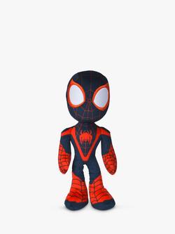 Spidey And His Amazing Friends Miles Morales/Spin Glow in the Dark Eyes Plush Soft Toy, Multi