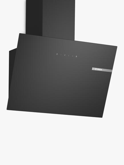 Bosch Series 2 DWK65DK60B 60cm Angled Chimney Cooker Hood, Black, Black