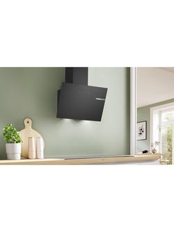 Bosch Series 2 DWK65DK60B 60cm Angled Chimney Cooker Hood, Black - view 2, Black