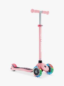 Globber Primo Lights Kids' Scooter, Pastel Pink