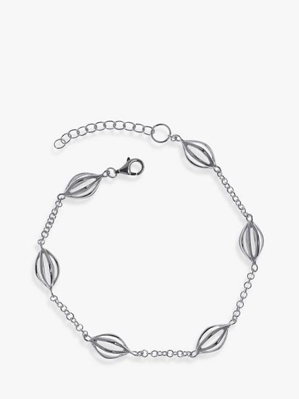 Nina B Lantern Chain Bracelet, Silver, Silver