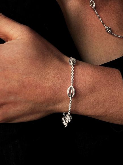 Nina B Lantern Chain Bracelet, Silver - view 2, Silver