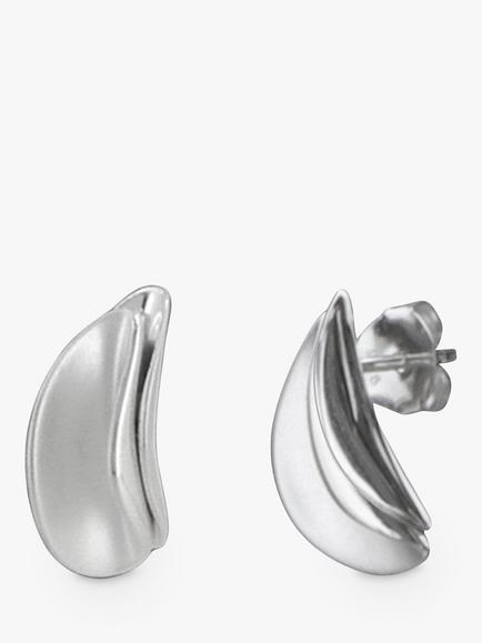 Nina B Double Fold Earrings, Silver, Silver