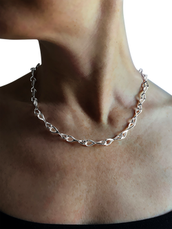 Nina B Sterling Silver Keyhole Necklace, Silver - view 2, 