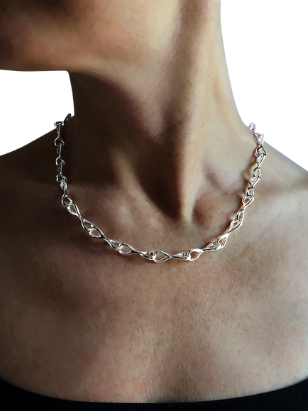 Nina B Sterling Silver Keyhole Necklace, Silver - view 2, 