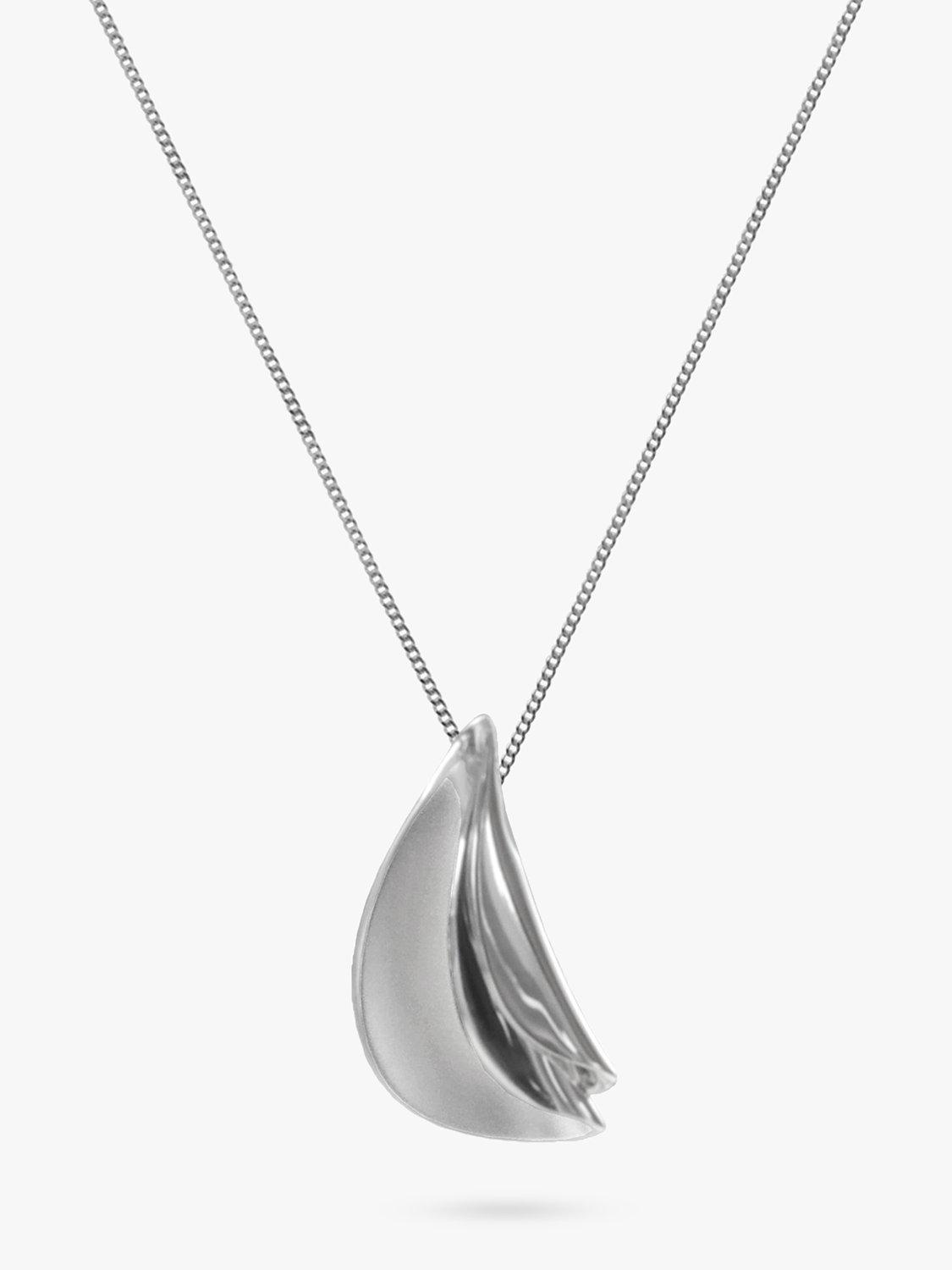 Nina B Double Fold Pendant & Chain, Silver