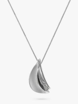 Nina B Double Fold Pendant & Chain, Silver, 
