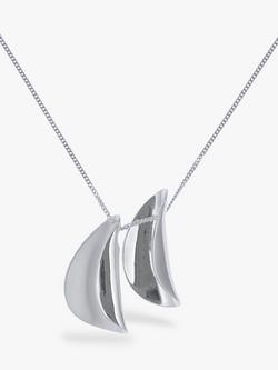 Nina B Double Fold Pendant & Chain, Silver - view 2, 