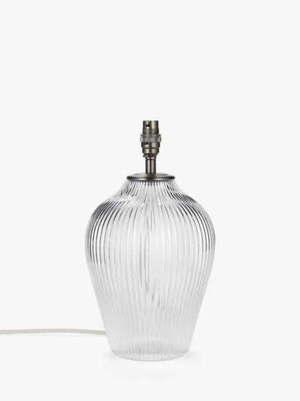 John Lewis Fulbrook Large Table Lamp Base - view 2, Clear Glass