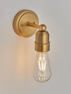 John Lewis Fenchurch Bathroom Wall Light, Satin Brass