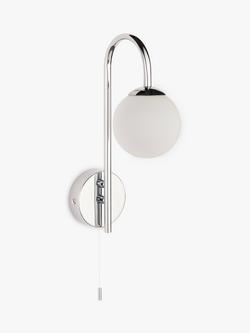 John Lewis Freya Bathroom Wall Light - view 2, Chrome