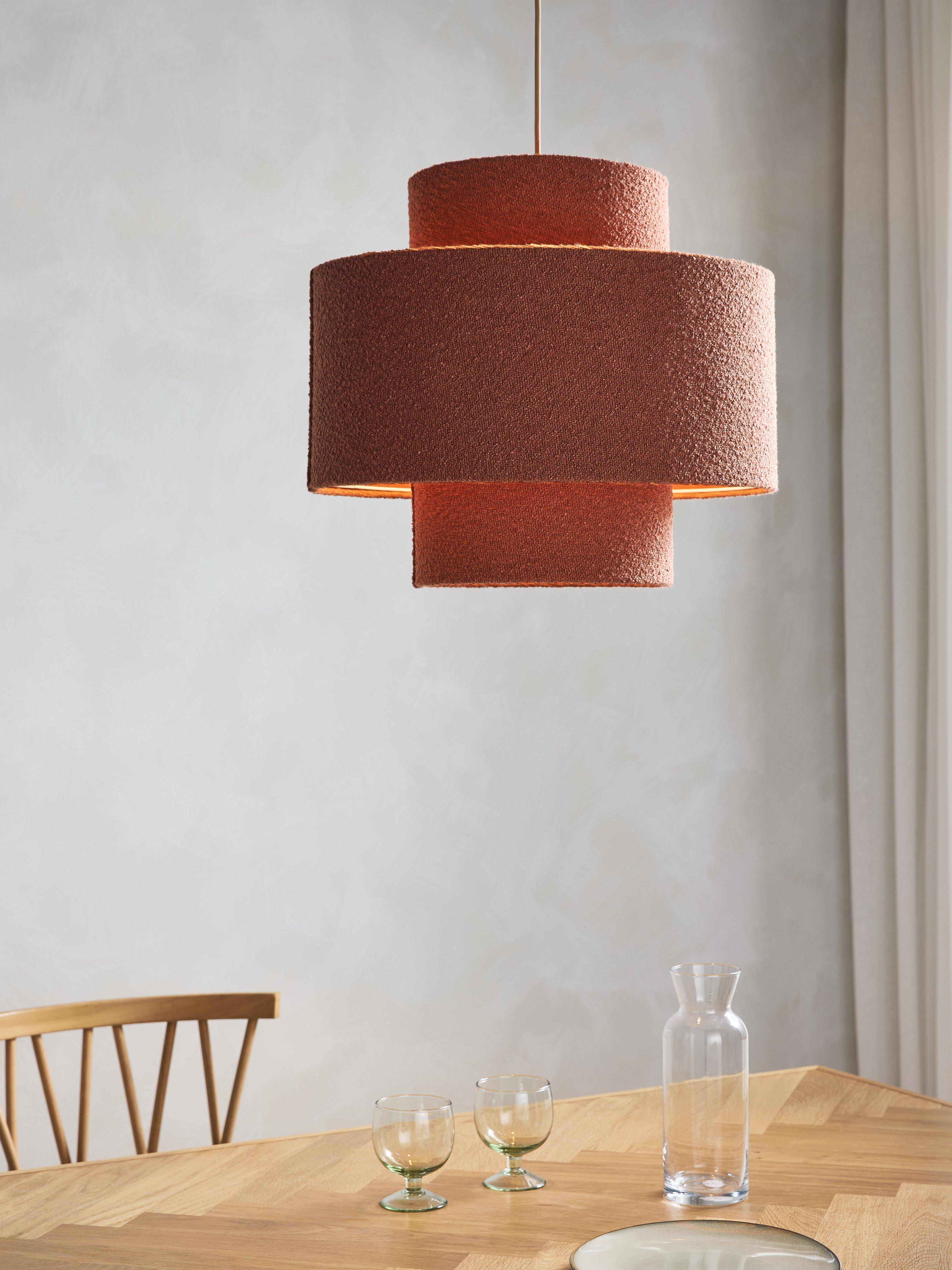 John Lewis Boucle Layered Ceiling Lampshade Auburn
