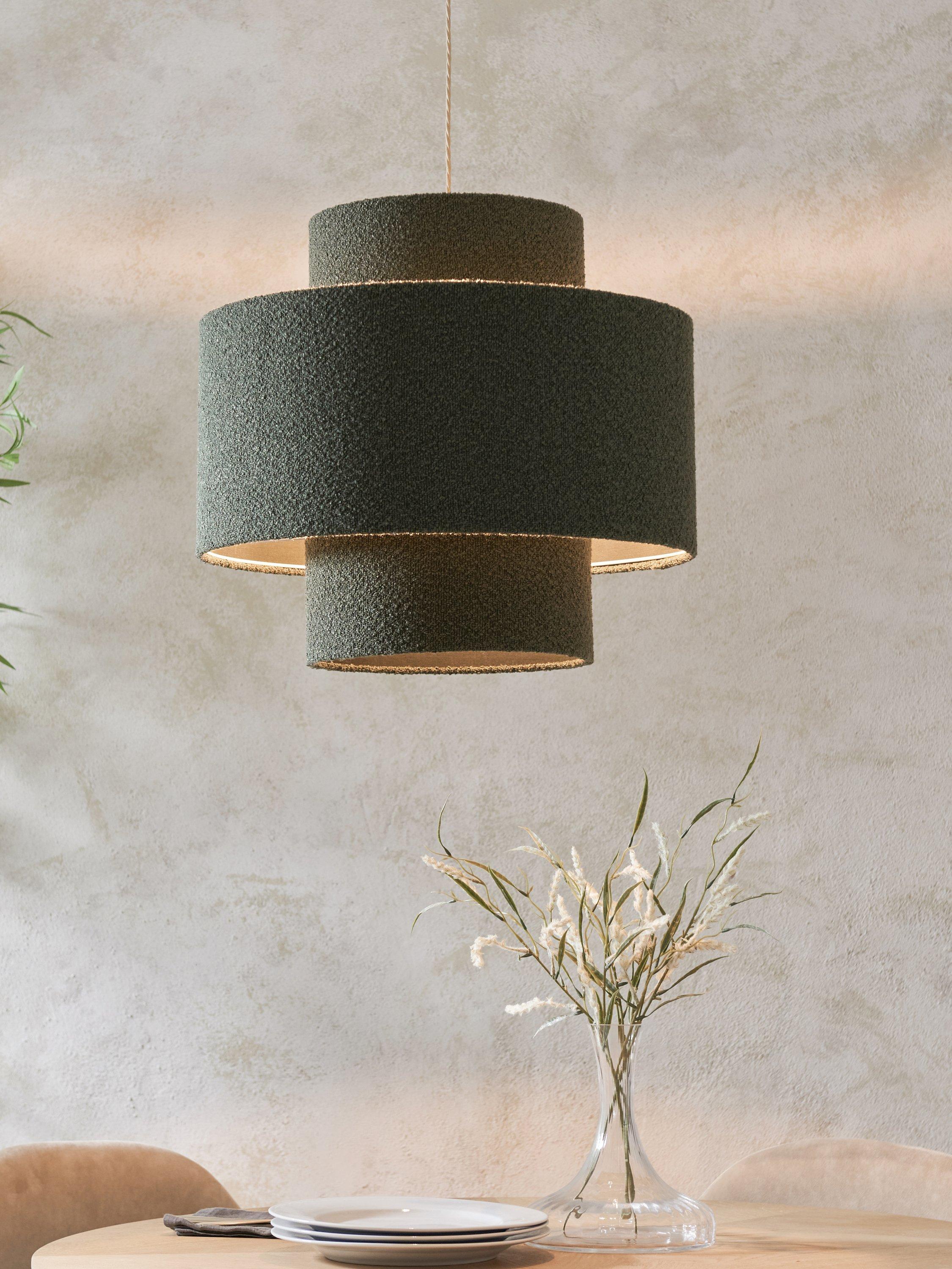 John Lewis Boucle Layered Ceiling Lampshade Green