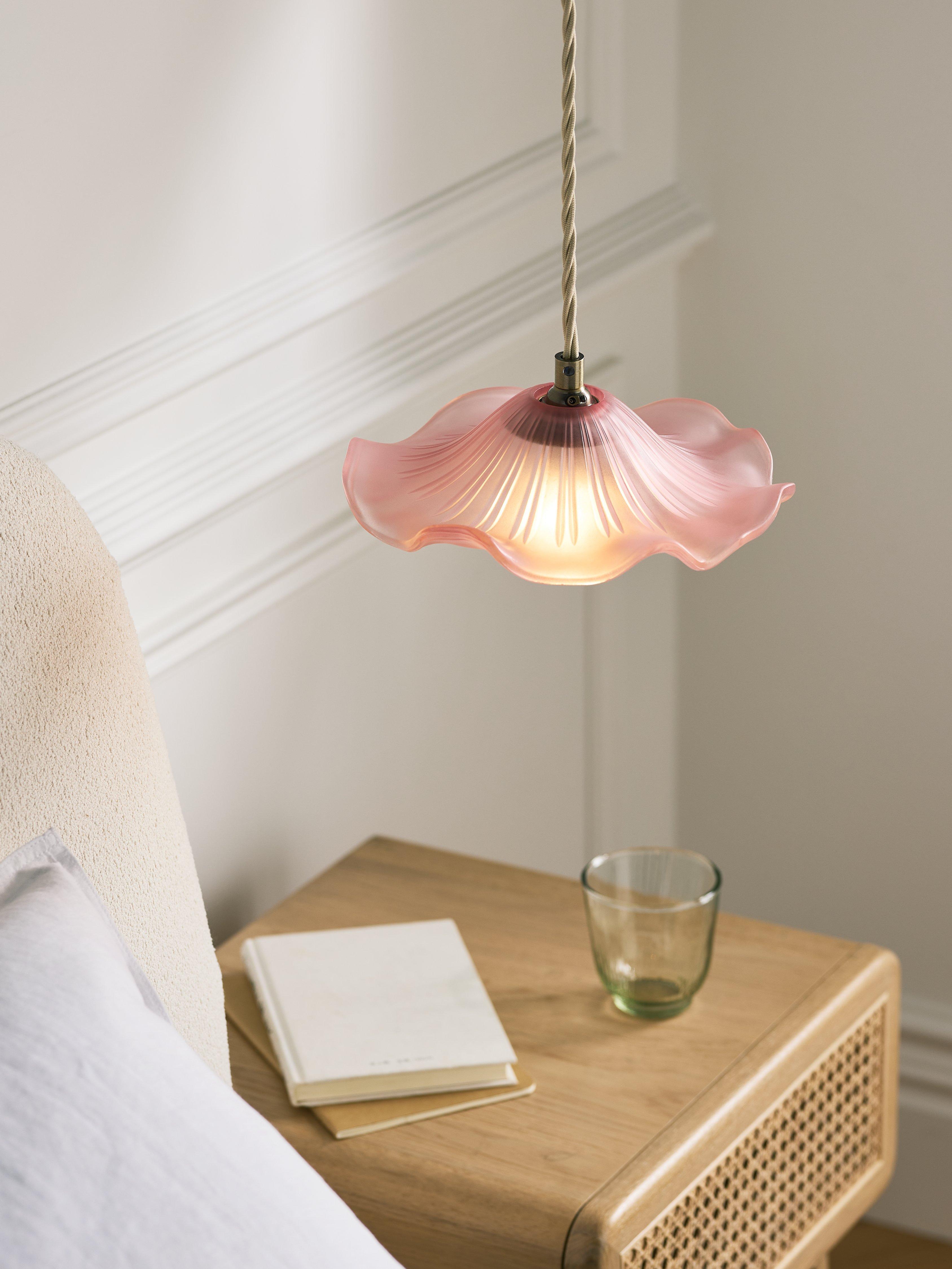John Lewis ANYDAY Frenchie Glass Ceiling Shade Blush