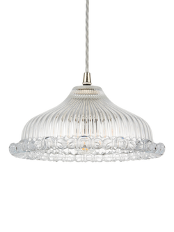 John Lewis Amelie Glass Ceiling Light Shade - view 2, Clear Glass