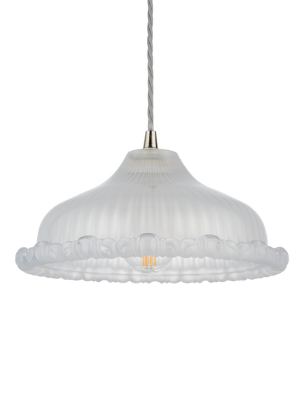 John Lewis Amelie Glass Ceiling Light Shade - view 2, White