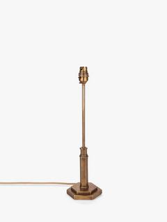 John Lewis Hex Table Lamp Base, Aged Brass