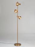 John Lewis Leighton 3 Adjustable Light Floor Lamp, Warm Antique Brass