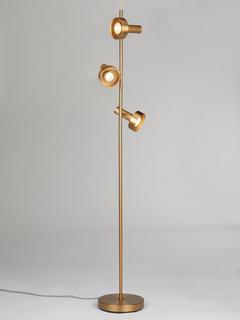 John Lewis Leighton 3 Adjustable Light Floor Lamp, Warm Antique Brass