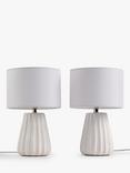 John Lewis Mini Luka Ceramic Table Lamps, Set of 2, White