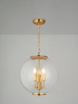 John Lewis Park Globe Ceiling Light, Aged Brass