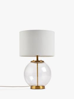 John Lewis Park Globe Glass Touch Table Lamp - view 2, Aged Brass