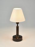 John Lewis Baily Rechargable Portable Table Lamp, Brass, Oil Rubbed Bronze