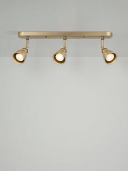 John Lewis Baldwin 3 Spotlight Ceiling Bar, Antique Brass