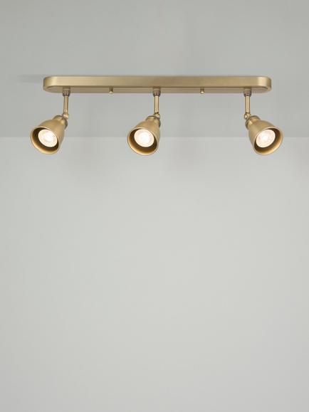 John Lewis Baldwin 3 Spotlight Ceiling Bar, Antique Brass
