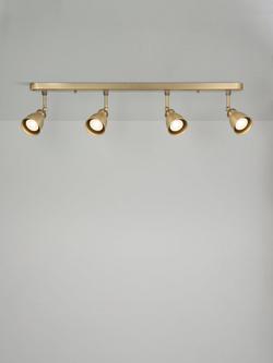 John Lewis Baldwin 4 Spotlight Ceiling Bar, Antique Brass